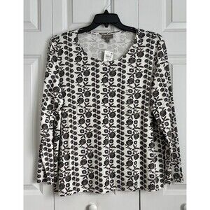 STYLE & CO. WOMEN'S TEE FLORAL PRINT PLUS SIZE PULLON CREW NECK COTTON/POLYESTER